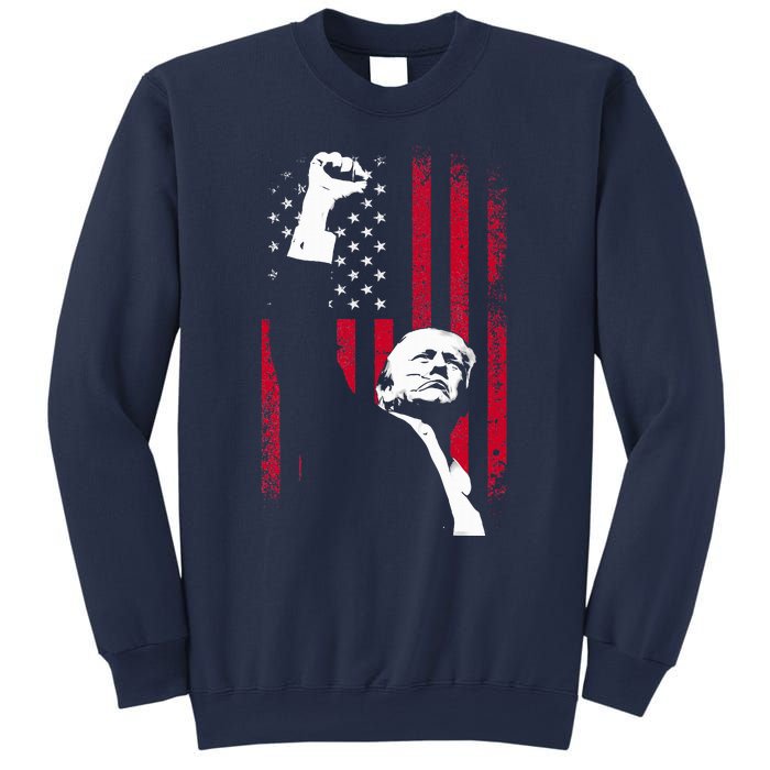 Trump 2024 Fist Fight For America Usa Flag Sweatshirt