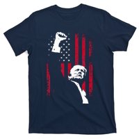 Trump 2024 Fist Fight For America Usa Flag T-Shirt