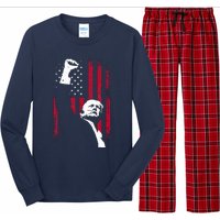 Trump 2024 Fist Fight For America Usa Flag Long Sleeve Pajama Set