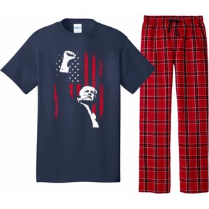 Trump 2024 Fist Fight For America Usa Flag Pajama Set