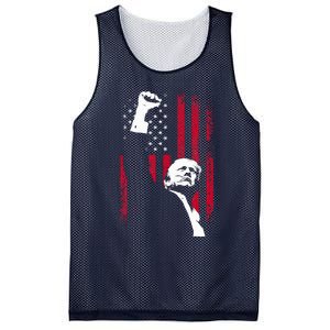 Trump 2024 Fist Fight For America Usa Flag Mesh Reversible Basketball Jersey Tank