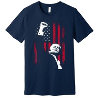 Trump 2024 Fist Fight For America Usa Flag Premium T-Shirt