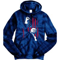 Trump 2024 Fist Fight For America Usa Flag Tie Dye Hoodie