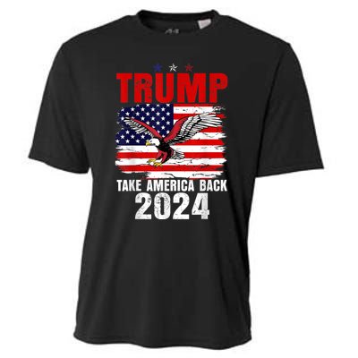 Trump 2024 Flag Take America Back Trump 2024 Cooling Performance Crew T-Shirt