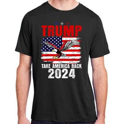 Trump 2024 Flag Take America Back Trump 2024 Adult ChromaSoft Performance T-Shirt