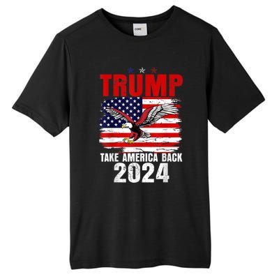 Trump 2024 Flag Take America Back Trump 2024 Tall Fusion ChromaSoft Performance T-Shirt