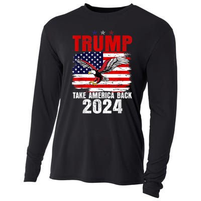 Trump 2024 Flag Take America Back Trump 2024 Cooling Performance Long Sleeve Crew