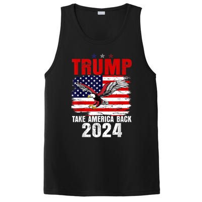 Trump 2024 Flag Take America Back Trump 2024 PosiCharge Competitor Tank