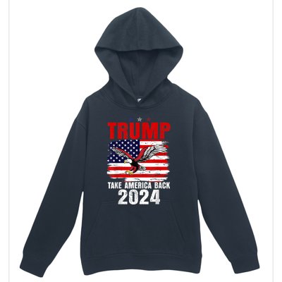 Trump 2024 Flag Take America Back Trump 2024 Urban Pullover Hoodie