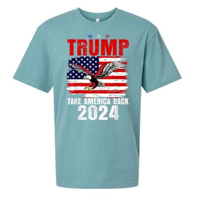 Trump 2024 Flag Take America Back Trump 2024 Sueded Cloud Jersey T-Shirt