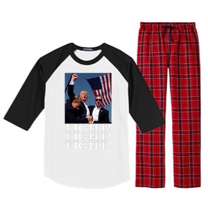 Trump 2024 Fight Fight Fight Fighting For Usa Raglan Sleeve Pajama Set