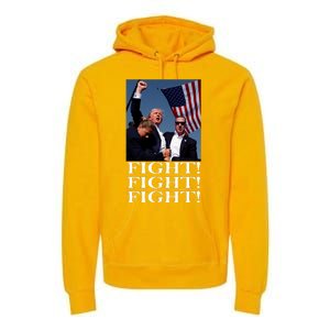 Trump 2024 Fight Fight Fight Fighting For Usa Premium Hoodie