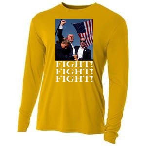 Trump 2024 Fight Fight Fight Fighting For Usa Cooling Performance Long Sleeve Crew