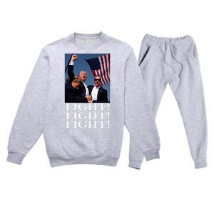 Trump 2024 Fight Fight Fight Fighting For Usa Premium Crewneck Sweatsuit Set