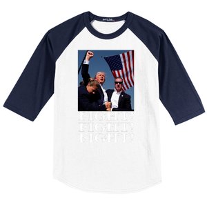 Trump 2024 Fight Fight Fight Fighting For Usa Baseball Sleeve Shirt