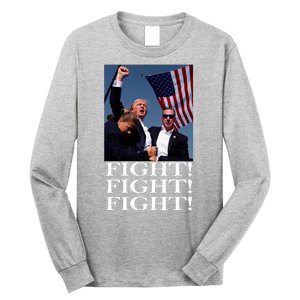 Trump 2024 Fight Fight Fight Fighting For Usa Long Sleeve Shirt