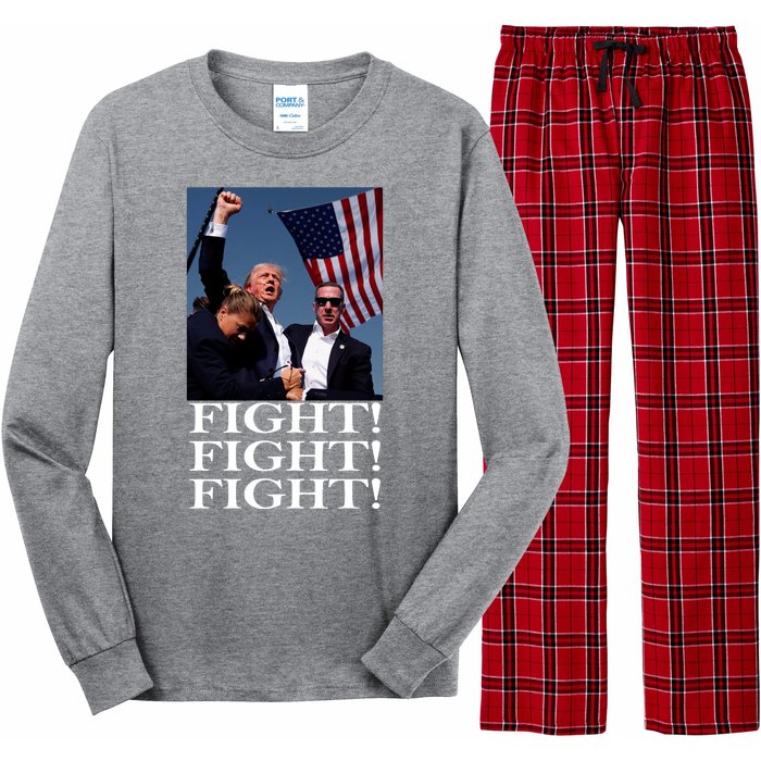 Trump 2024 Fight Fight Fight Fighting For Usa Long Sleeve Pajama Set