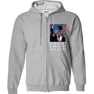 Trump 2024 Fight Fight Fight Fighting For Usa Full Zip Hoodie