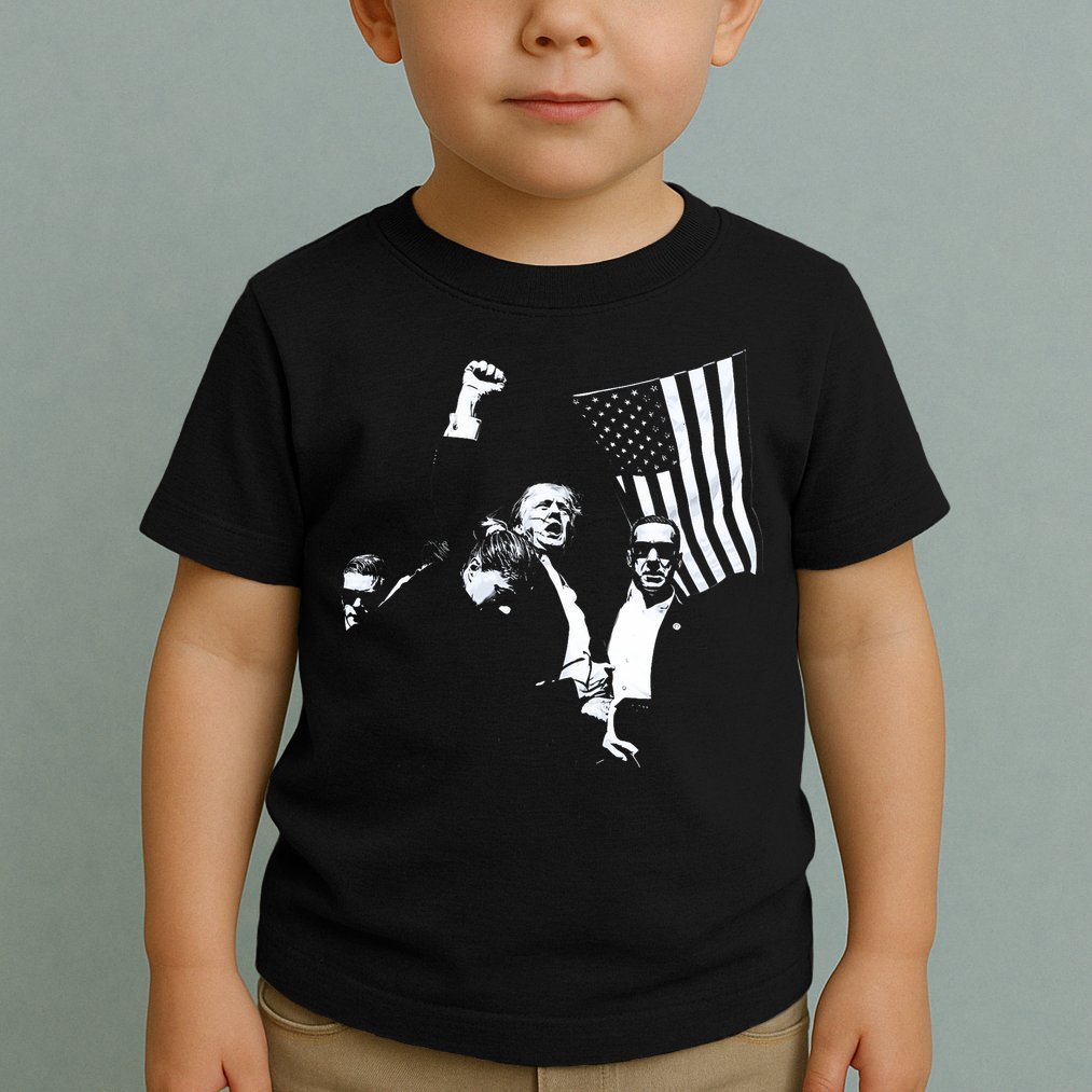 Trump 2024 Fear Not American Hero Fight Fight Fight Maga Toddler T-Shirt