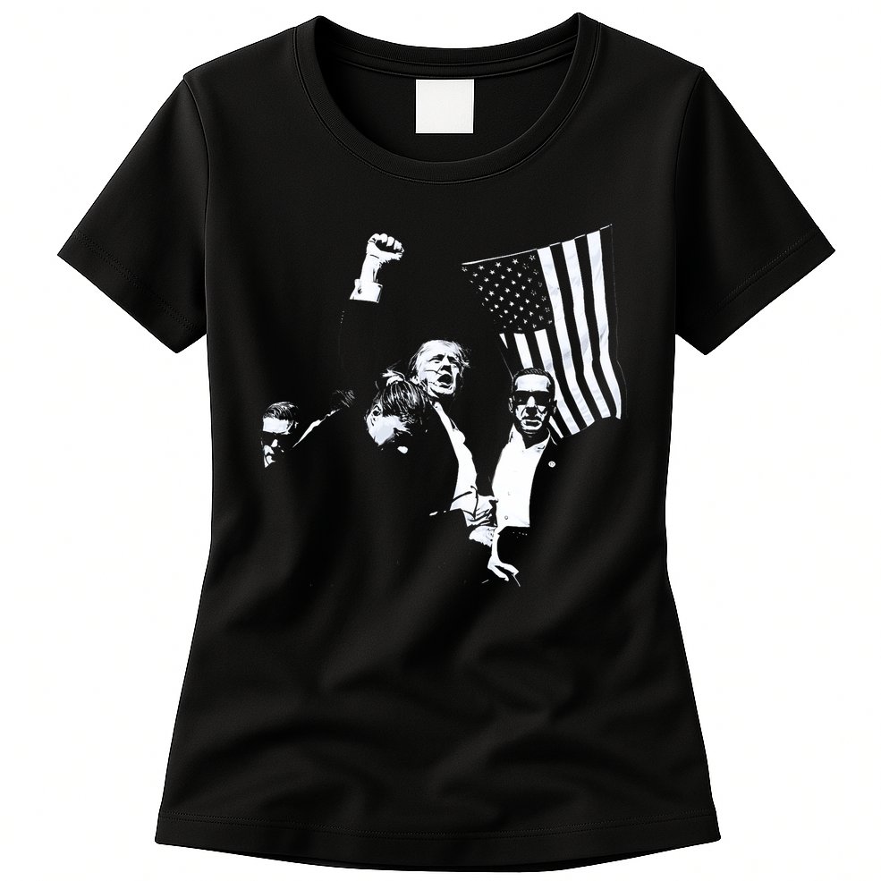 Trump 2024 Fear Not American Hero Fight Fight Fight Maga Womens T-Shirt
