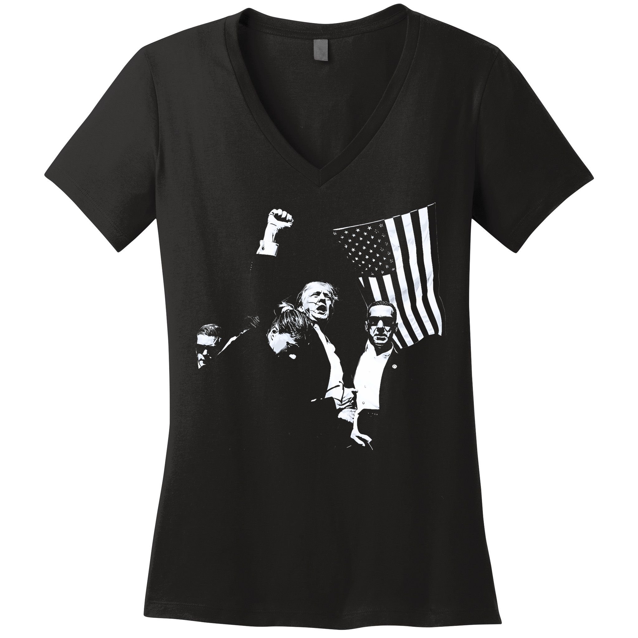 Trump 2024 Fear Not American Hero Fight Fight Fight Maga Women's V-Neck T-Shirt