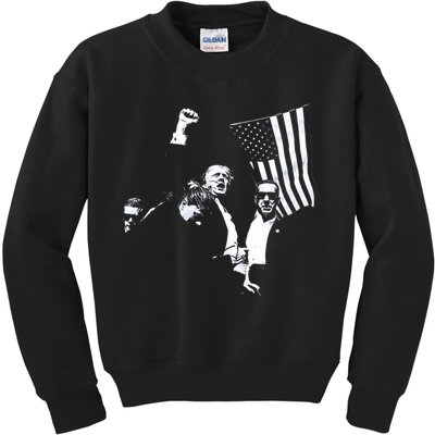 Trump 2024 Fear Not American Hero Fight Fight Fight Maga Kids Sweatshirt