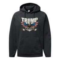 Trump 2024 Flag Take America Back Performance Fleece Hoodie