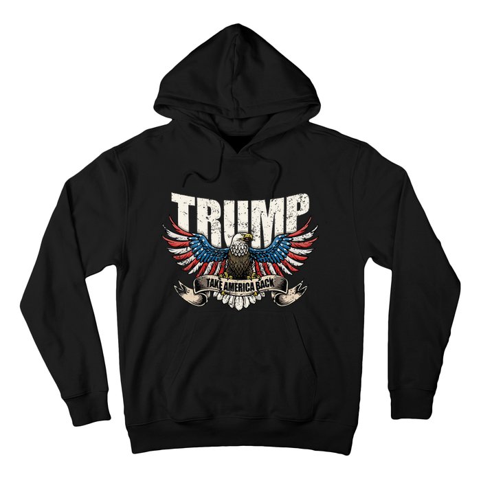 Trump 2024 Flag Take America Back Hoodie