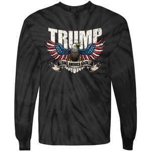 Trump 2024 Flag Take America Back Tie-Dye Long Sleeve Shirt