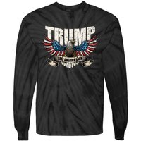 Trump 2024 Flag Take America Back Tie-Dye Long Sleeve Shirt