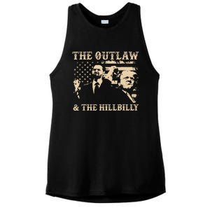 Trump 2024 Flag Outlaw Hillbilly J.D.Vance 2024 Donald Trump Ladies PosiCharge Tri-Blend Wicking Tank