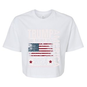 Trump 2024 Flag Take America Back 4th Of July Trump 2024 Funny Gift Bella+Canvas Jersey Crop Tee