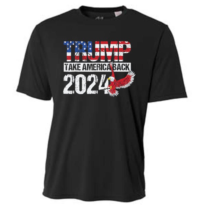 Trump 2024 Flag Take America Back 4th Of July Trump 2024 Cooling Performance Crew T-Shirt