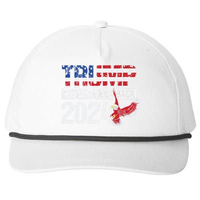 Trump 2024 Flag Take America Back 4th Of July Trump 2024 Snapback Five-Panel Rope Hat