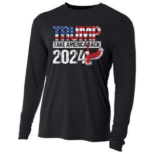 Trump 2024 Flag Take America Back 4th Of July Trump 2024 Cooling Performance Long Sleeve Crew