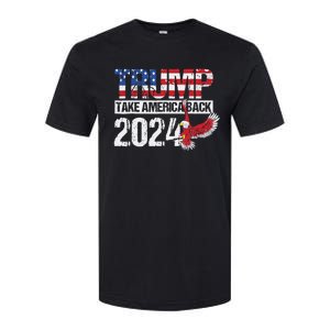 Trump 2024 Flag Take America Back 4th Of July Trump 2024 Softstyle CVC T-Shirt