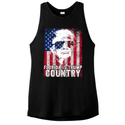 Trump 2024 Florida Trump Country American Flag Election Ladies PosiCharge Tri-Blend Wicking Tank