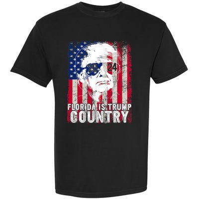 Trump 2024 Florida Trump Country American Flag Election Garment-Dyed Heavyweight T-Shirt