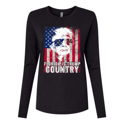 Trump 2024 Florida Trump Country American Flag Election Womens Cotton Relaxed Long Sleeve T-Shirt