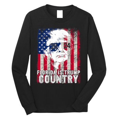 Trump 2024 Florida Trump Country American Flag Election Long Sleeve Shirt