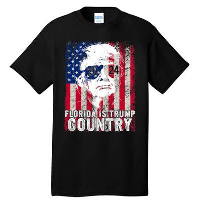 Trump 2024 Florida Trump Country American Flag Election Tall T-Shirt