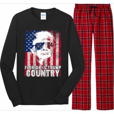 Trump 2024 Florida Trump Country American Flag Election Long Sleeve Pajama Set