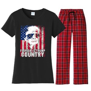 Trump 2024 Florida Trump Country American Flag Election Women's Flannel Pajama Set