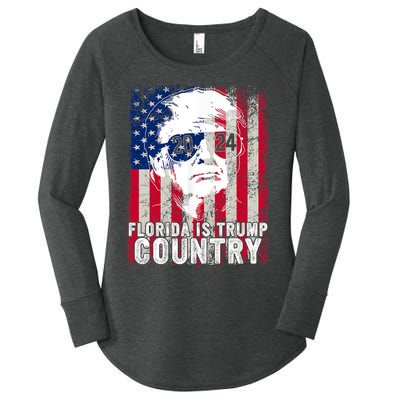 Trump 2024 Florida Trump Country American Flag Election Women's Perfect Tri Tunic Long Sleeve Shirt