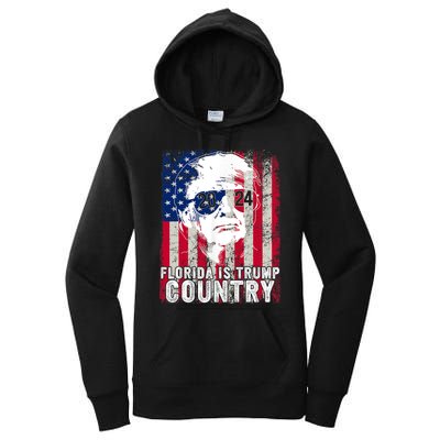 Trump 2024 Florida Trump Country American Flag Election Women's Pullover Hoodie