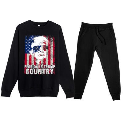 Trump 2024 Florida Trump Country American Flag Election Premium Crewneck Sweatsuit Set