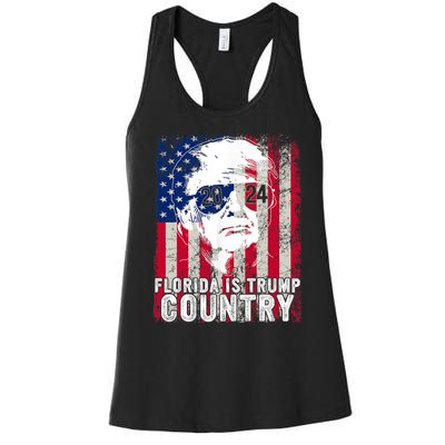 Trump 2024 Florida Trump Country American Flag Election Women's Racerback Tank