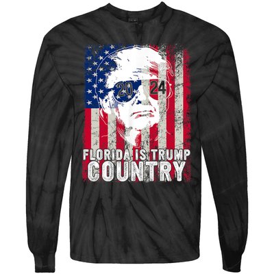 Trump 2024 Florida Trump Country American Flag Election Tie-Dye Long Sleeve Shirt