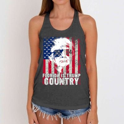 Trump 2024 Florida Trump Country American Flag Election Women's Knotted Racerback Tank