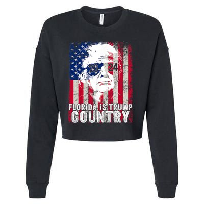 Trump 2024 Florida Trump Country American Flag Election Cropped Pullover Crew